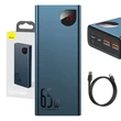 Baseus Adaman Metal Powerbank 20000mAh, PD, QC 3.0, 65W, 2xUSB + USB-C + mikro USB, (kék)