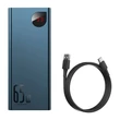 Baseus Adaman Metal Powerbank 20000mAh, PD, QC 3.0, 65W, 2xUSB + USB-C + mikro USB, (kék)