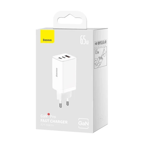 Baseus GaN5 65W Charger - fehér