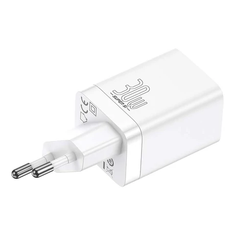 Baseus Super Si Pro gyorstöltő USB + USB-C 30W - fehér