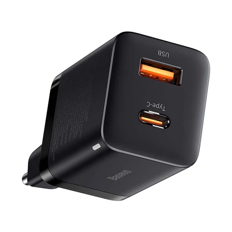 Baseus Super Si Pro gyorstöltő USB + USB-C 30W - fekete