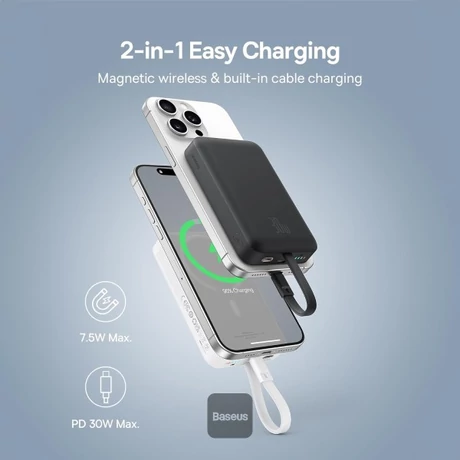 Baseus Magnetic Mini vezeték nélküli PowerBank 10000mAh (P1002210B113-00) 