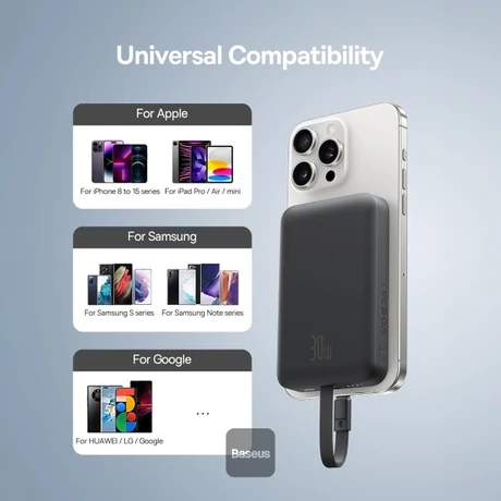 Baseus Magnetic Mini vezeték nélküli PowerBank 10000mAh (P1002210B113-00) 