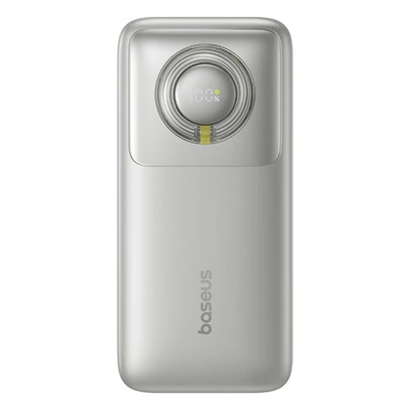 Baseus Free2Pull gyorstöltő powerbank 10000 mAh, 30W, beépített USB Type-C kábel, szürke