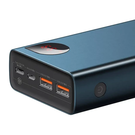 Baseus Adaman Metal Powerbank 20000mAh, PD, QC 3.0, 65W, 2xUSB + USB-C + mikro USB, (kék)