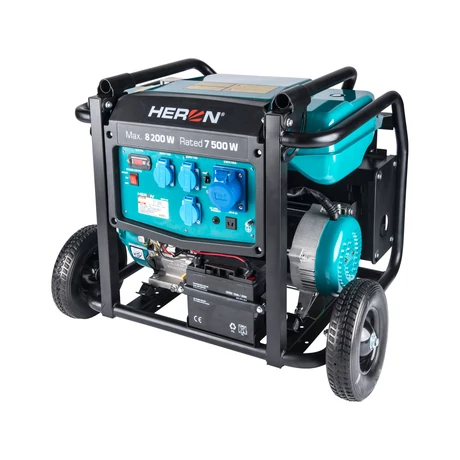 HERON benzinmotoros áramfejlesztő elektromos indítással, 8 kVA, 230 V
