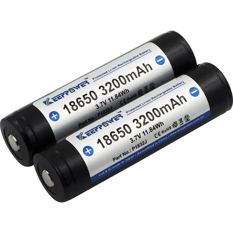 KeepPower 18650 3,7V 3200mAh védett Li-ion akkumulátor