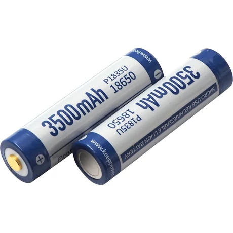 KeepPower 18650 3,7V 3500mAh védett Li-ion akkumulátor USB