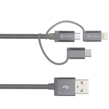 SKROSS Steel line 3in1 (Micro/Type-C/Lightning) 1m USB kábel