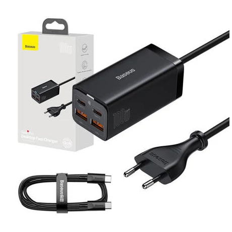 Baseus GaN3 Pro Charger - 100W (2xUSB-C + 2xUSB)