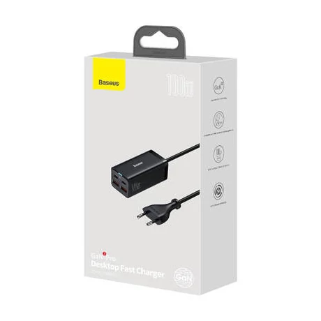 Baseus GaN3 Pro Charger - 100W (2xUSB-C + 2xUSB)